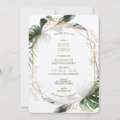 Vrijgezellenfeest voor goud en botanische groen kaart (Voorkant)