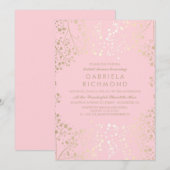 Vrijgezellenfeest voor gouden en roze baby's kaart (Voorkant / Achterkant)