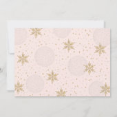 Vrijgezellenfeest voor gouden en roze wintersnowfl kaart (Achterkant)