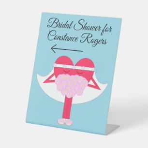 Vrijgezellenfeest voor hartslagen reclamebord met voetstuk