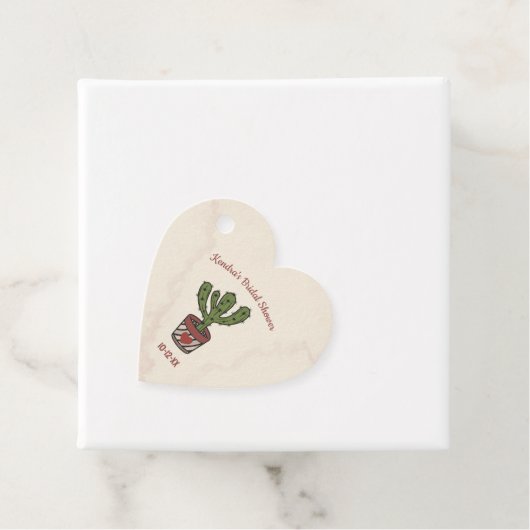 Vrijgezellenfeest voor hartvorm Aangepaste Cactus Bedankjes Labels (In situ)