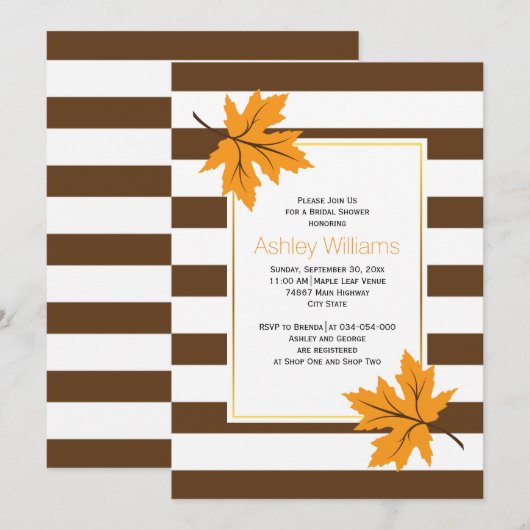 Vrijgezellenfeest voor herfstbruiloft van appelbla kaart (Voorkant / Achterkant)