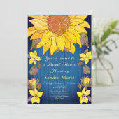 Vrijgezellenfeest voor het binden van zonnebloemen kaart (Staand voorkant)