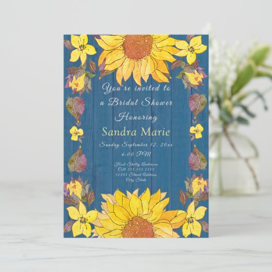 Vrijgezellenfeest voor het binden van zonnebloemen kaart (Staand voorkant)