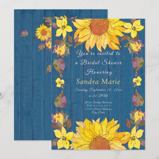 Vrijgezellenfeest voor het binden van zonnebloemen kaart (Voorkant / Achterkant)