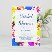 Vrijgezellenfeest voor het kleurafspatverfontwerp kaart (Staand voorkant)