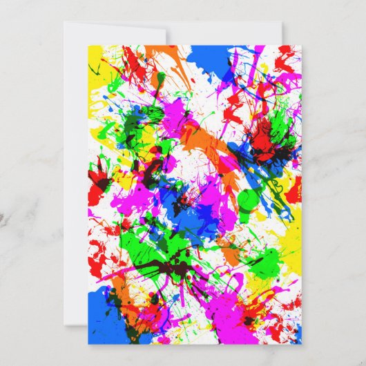 Vrijgezellenfeest voor het kleurafspatverfontwerp kaart (Achterkant)