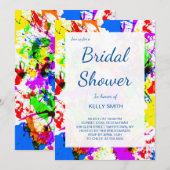 Vrijgezellenfeest voor het kleurafspatverfontwerp kaart (Voorkant / Achterkant)