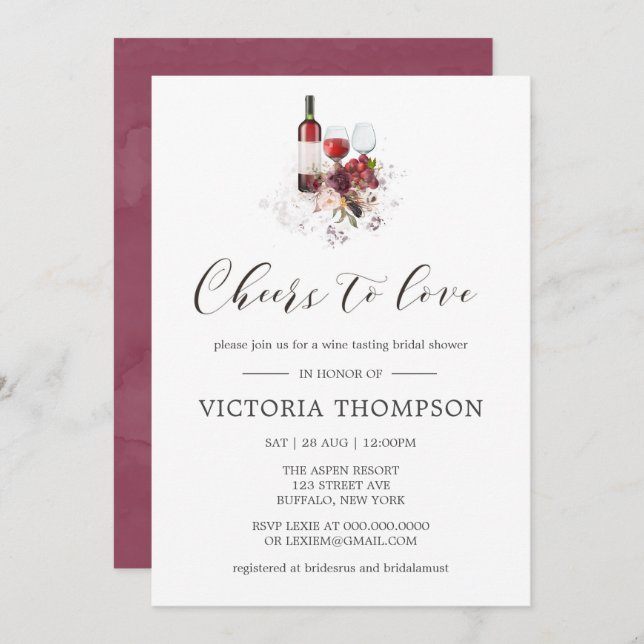 Vrijgezellenfeest voor het roosten van wijn met ro (Voorkant / Achterkant)