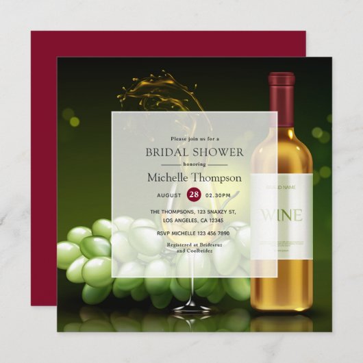 Vrijgezellenfeest voor het testen van Bourgogne en Kaart (Voorkant / Achterkant)