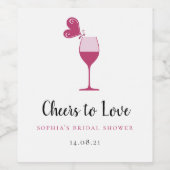 Vrijgezellenfeest voor het testen van vlinderroze wijn etiket (Enkel label)