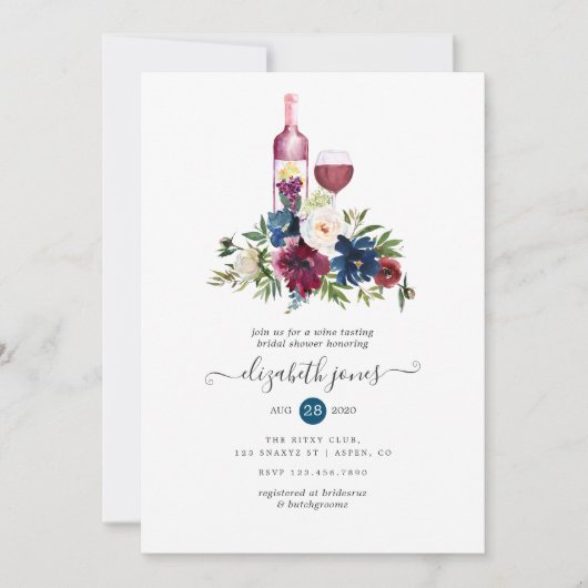 Vrijgezellenfeest voor het testen van wijn kaart (Voorkant)