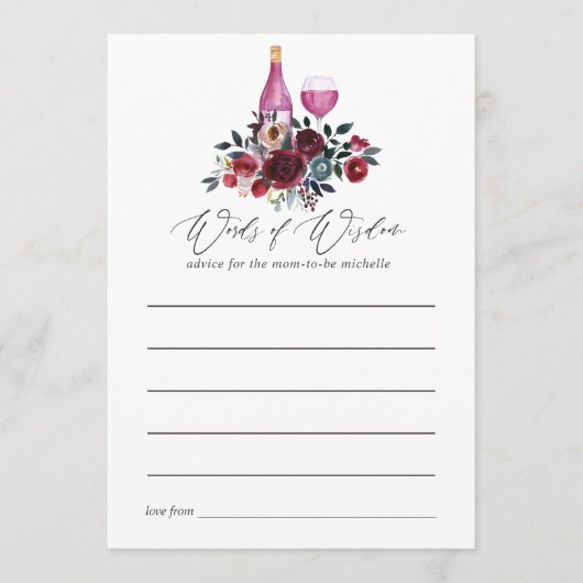 Vrijgezellenfeest voor het testen van wijn met Bou Advieskaart (Voorkant)