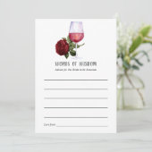 Vrijgezellenfeest voor het testen van wijn uit de  advieskaart (Staand voorkant)