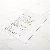 Vrijgezellenfeest voor kalligrafie Echte Folie Folie Uitnodiging (Gedraaid)