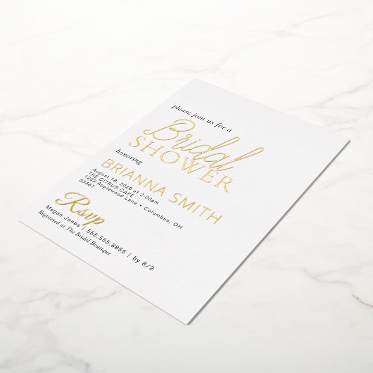 Vrijgezellenfeest voor kalligrafie Echte Folie Folie Uitnodiging (Gedraaid)