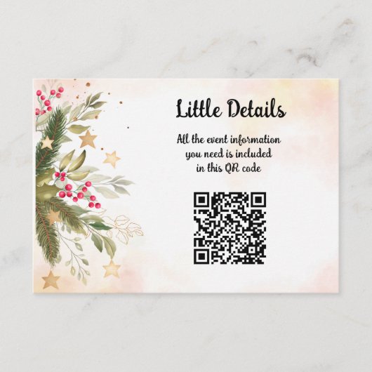 Vrijgezellenfeest voor kerstbruiloft - Details Informatiekaartje (Voorkant)