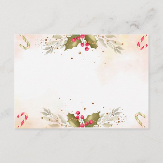 Vrijgezellenfeest voor kerstbruiloft - Details Informatiekaartje (Achterkant)