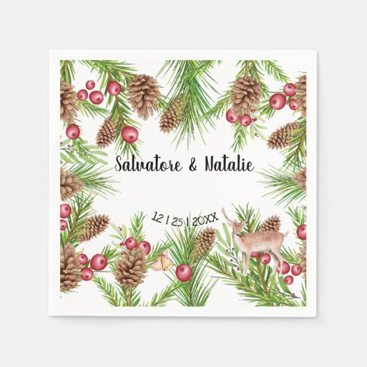 Vrijgezellenfeest voor kerstbruiloft servet (Voorkant)