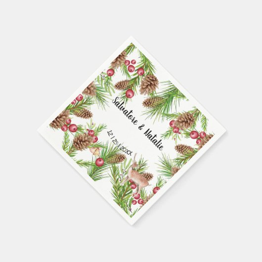 Vrijgezellenfeest voor kerstbruiloft servet (Hoek)