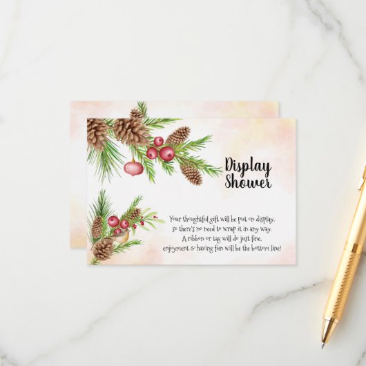 Vrijgezellenfeest voor kerstcadeauscherm  informatiekaartje (Voorkant / Achterkant in situ)