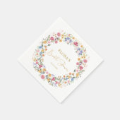 Vrijgezellenfeest voor kleurrijke wilde bloem van servet (Hoek)