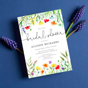 Vrijgezellenfeest voor kleurrijke wilde bloemen kaart
