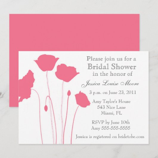 Vrijgezellenfeest voor koraalpapies kaart (Voorkant / Achterkant)