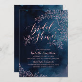 Vrijgezellenfeest voor marineblush rustige florale kaart (Voorkant / Achterkant)