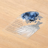 Vrijgezellenfeest voor marineslag en zilveren Flor Acryl Uitnodigingen (Laagn)