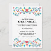 Vrijgezellenfeest voor Mexicaans Folk Floral Embro Kaart (Voorkant)