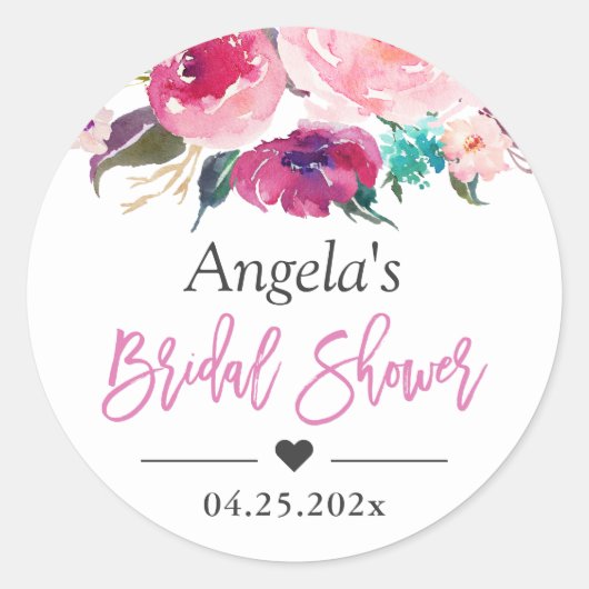 Vrijgezellenfeest voor moderne Waterverf Ronde Sticker (Voorkant)