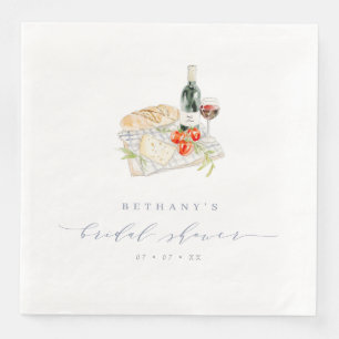 Vrijgezellenfeest voor moderne wijn- en kaaspickni servet