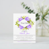 Vrijgezellenfeest voor Paarse Waterverf Rozen Uitnodiging Briefkaart (Staand voorkant)