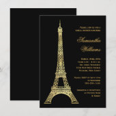 Vrijgezellenfeest voor parisian Eiffel Tower Black Kaart (Voorkant / Achterkant)