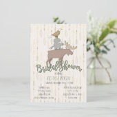Vrijgezellenfeest voor rustieke bosdieren kaart (Staand voorkant)