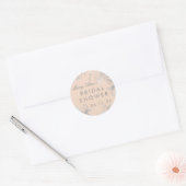 vrijgezellenfeest voor Simple Floral Silver Blush Ronde Sticker (Envelop)
