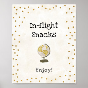 Vrijgezellenfeest voor snacks tijdens de vlucht poster