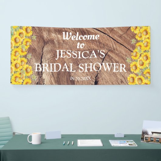 Vrijgezellenfeest voor soonbloemen en houtextuur spandoek (Beurs)