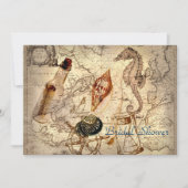 vrijgezellenfeest voor strandbruiloft  oceaankaart kaart (Voorkant)