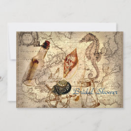 vrijgezellenfeest voor strandbruiloft oceaankaart kaart