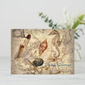 vrijgezellenfeest voor strandbruiloft  oceaankaart kaart (Staand voorkant)