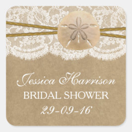 Vrijgezellenfeest voor strandtapijten vierkante sticker