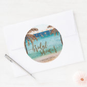 vrijgezellenfeest voor tropische strandscène gunt  ronde sticker (Envelop)