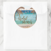 vrijgezellenfeest voor tropische strandscène gunt  ronde sticker (Tas)