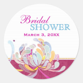 Vrijgezellenfeest voor tuinmakreelroze ronde sticker