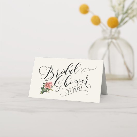  Vrijgezellenfeest voor Typografie Tea Party Plaatskaartje (Achterkant)