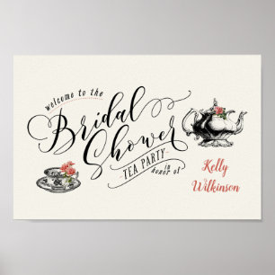 Vrijgezellenfeest voor Typografie Tea Party Poster