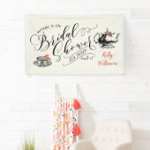  Vrijgezellenfeest voor Typografie Tea Party Spandoek (Insitu)