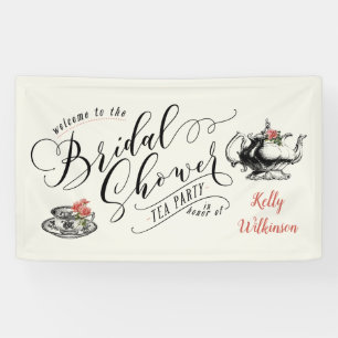  Vrijgezellenfeest voor Typografie Tea Party Spandoek